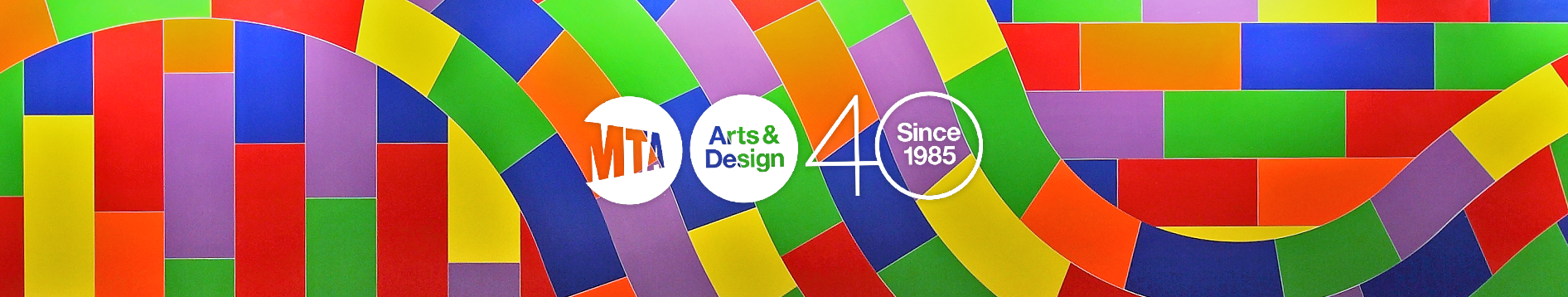 Rainbow tiles with MTA Arts & Design 40 logo.