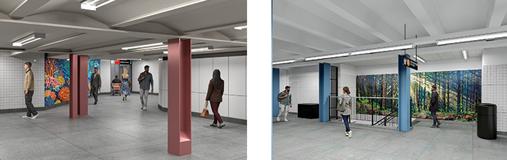 Renderings of Parsons Blvd and Briarwood Stations