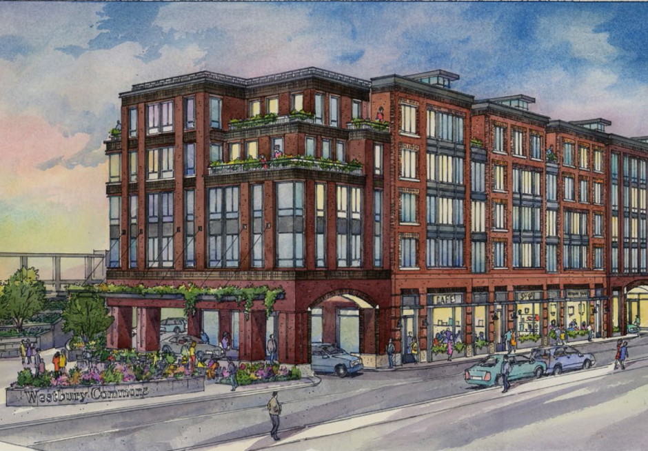 Rendering of the proposed development at Westbury Station