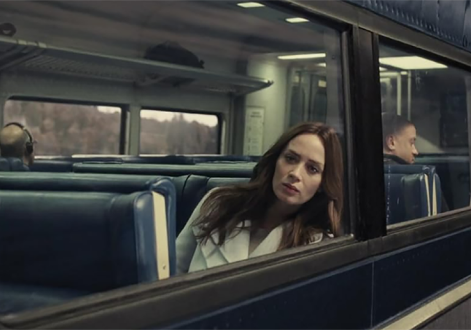 Emily Blunt on a Metro-North train in The Girl on a Train