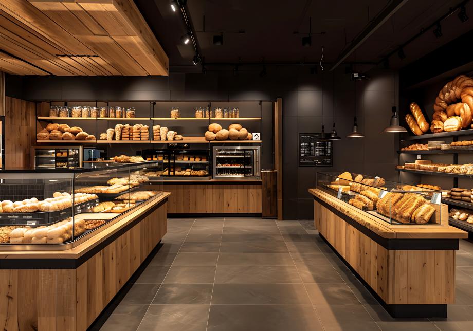 A rendering of a bakery