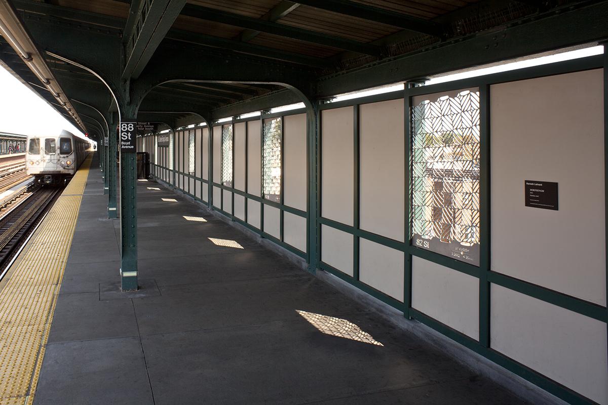 Artwork in metal by Halvesh Lalvani showing shapes in abstract patterns. 