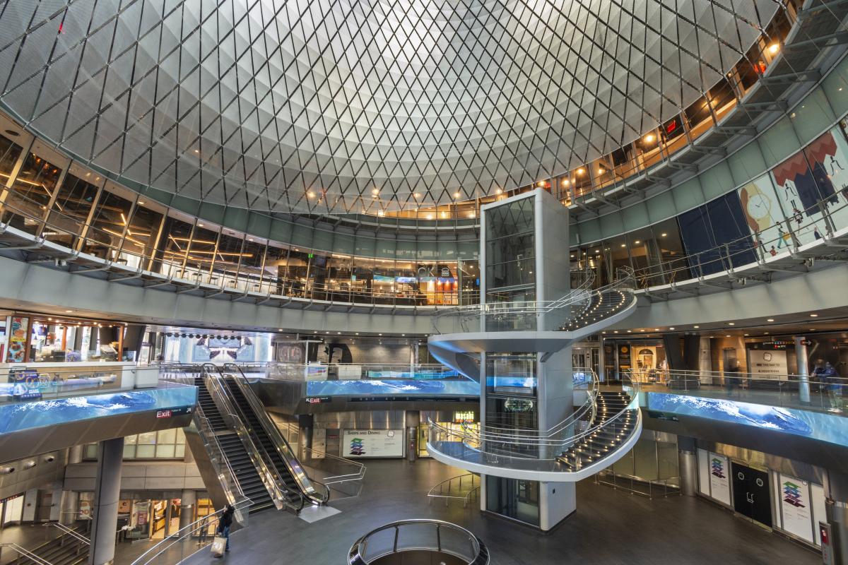 Interior view of Fulton Center oculus. 