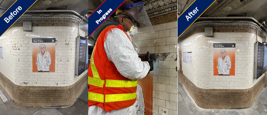 tile repair work before and after images