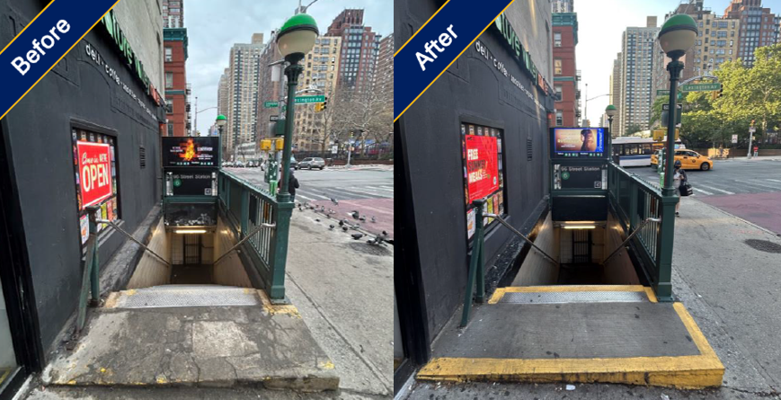 redone entrance block at 96 st