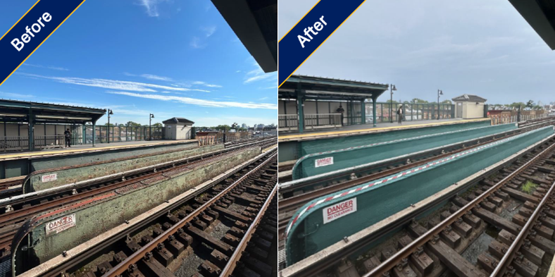repainted barriers at 111 st