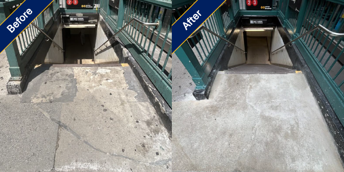 Stair repair at Park Place 