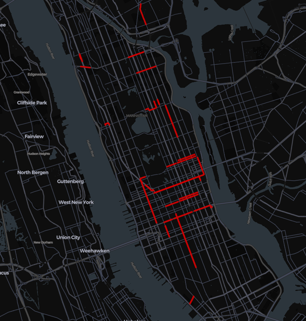 Slowest timepoints during evening commute