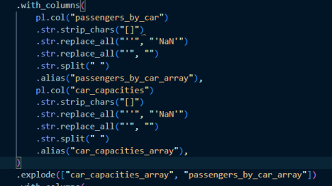 Python code snippet to turn strings representing array columns into arrays.
